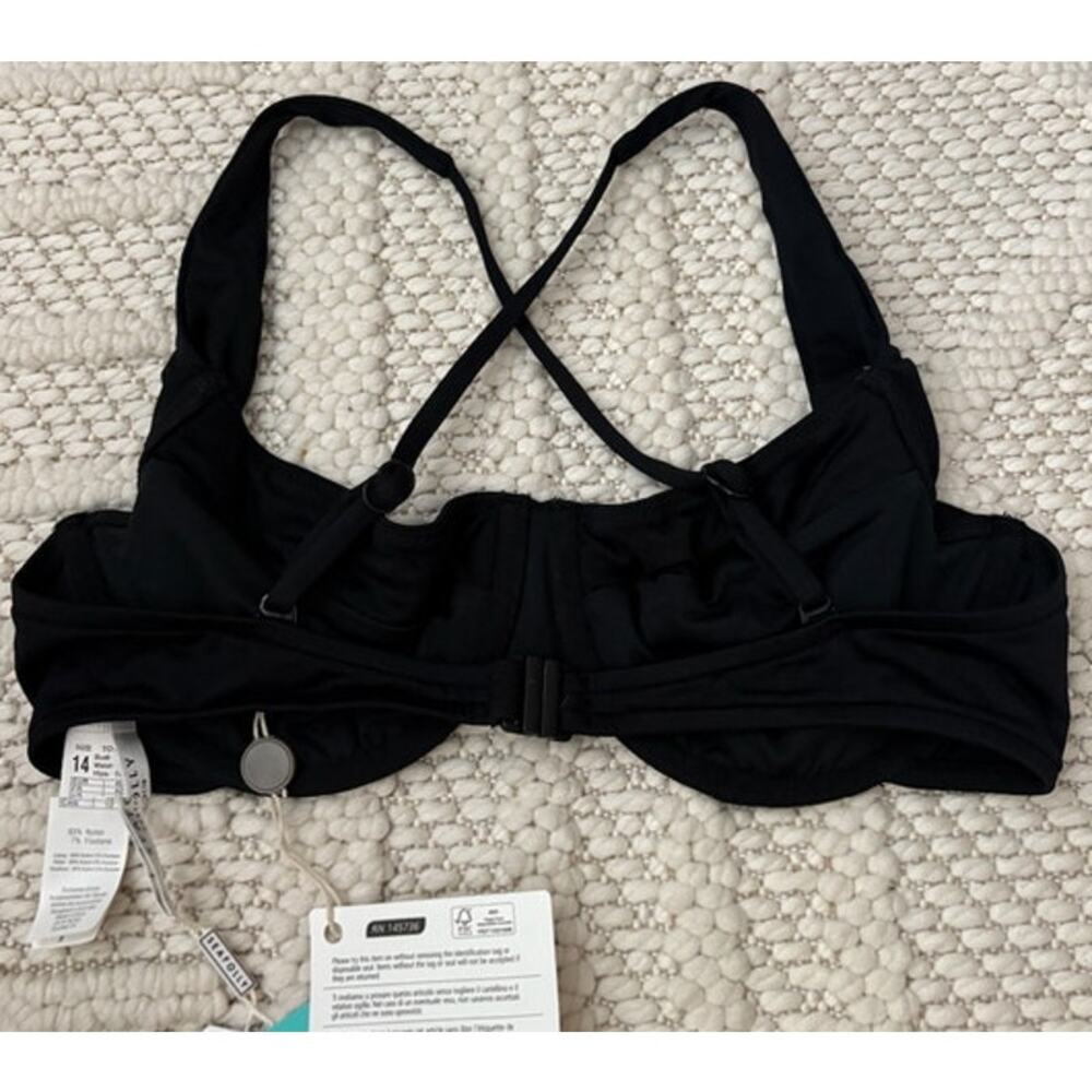 NWT Womens Seafolly Australia Black Ruched Underwire Bikini Top Size 10 - Picture 3 of 6